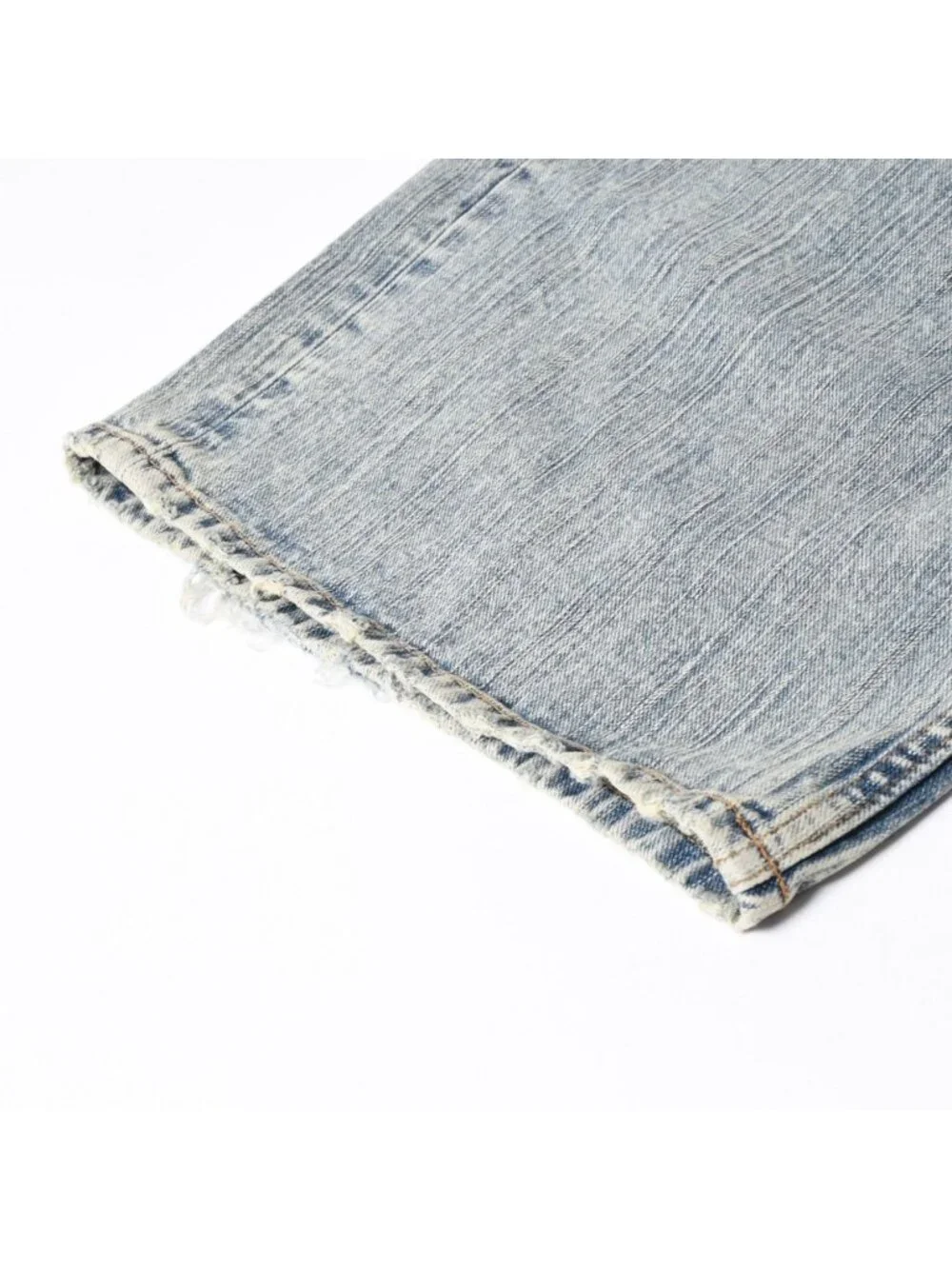 Balenciaga Baggy Wide Leg Denim Pants Indigo Blue Jeans Blanc